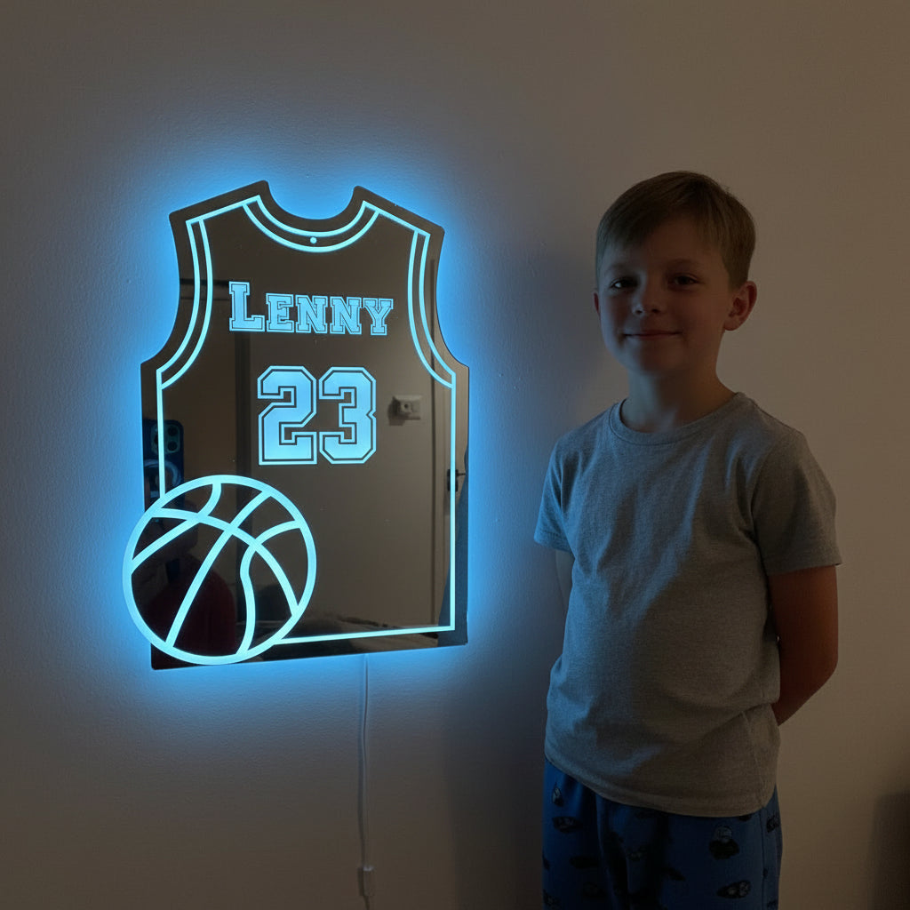 LumiBasket | Gepersonaliseerde LED-basketbalspiegel