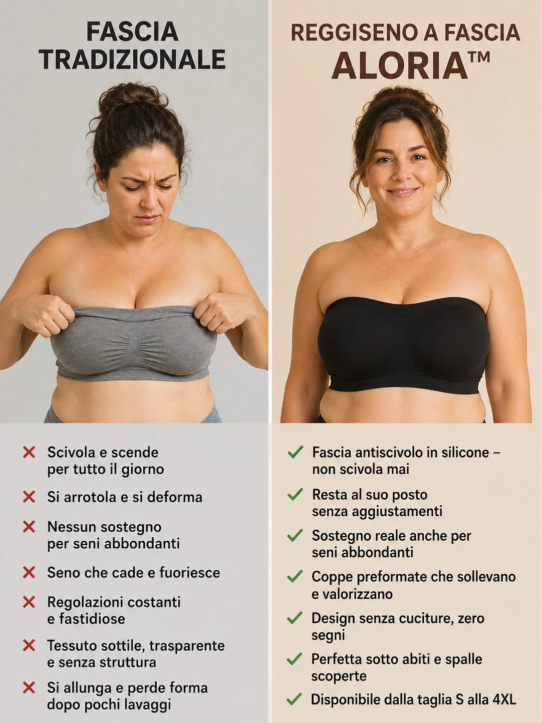 Reggiseno a Fascia Aloria™ | Comfort invisibile, zero scivolamenti