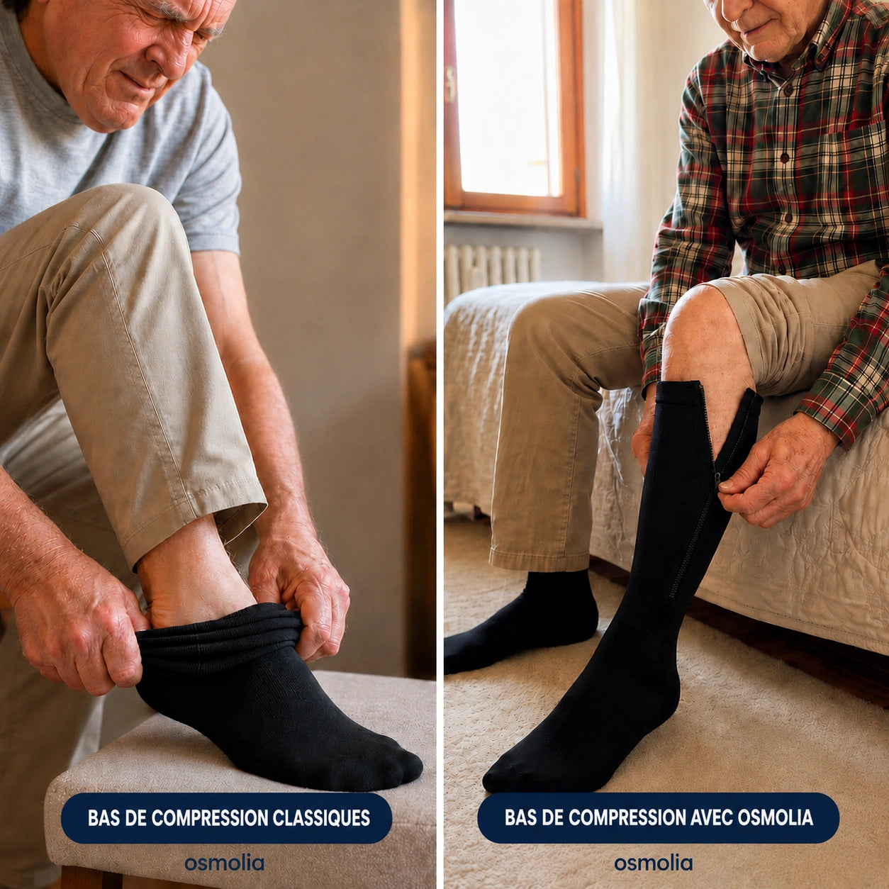 Bas de compression à fermeture éclair Osmolia™