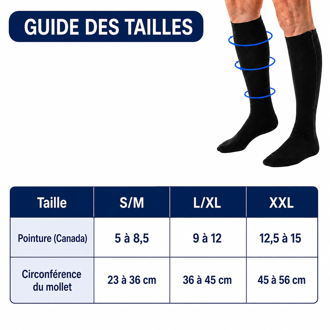 Bas de compression à fermeture éclair Osmolia™