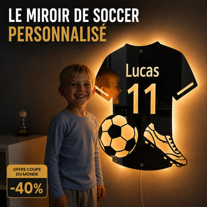 LumiSoccer | Lampe Miroir Soccer Personnalisée LED