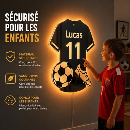 LumiSoccer | Lampe Miroir Soccer Personnalisée LED