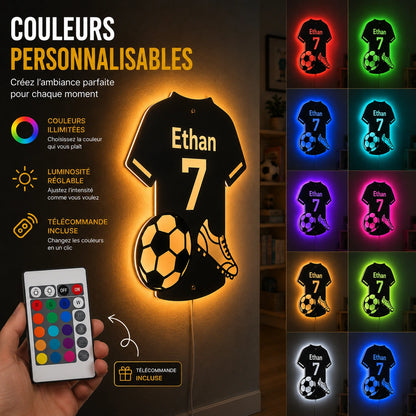 LumiSoccer | Lampe Miroir Soccer Personnalisée LED